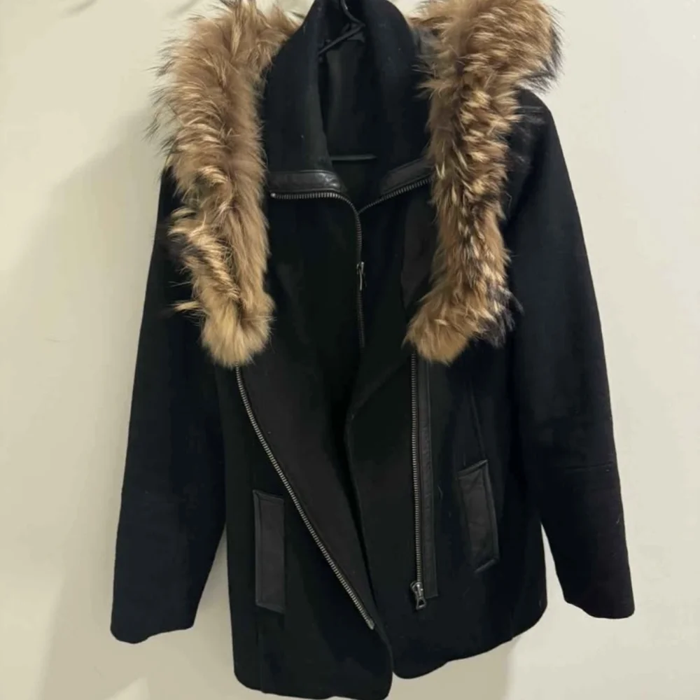 Women's Black Faux Fur Trim Jacket - Picture 2 of 4